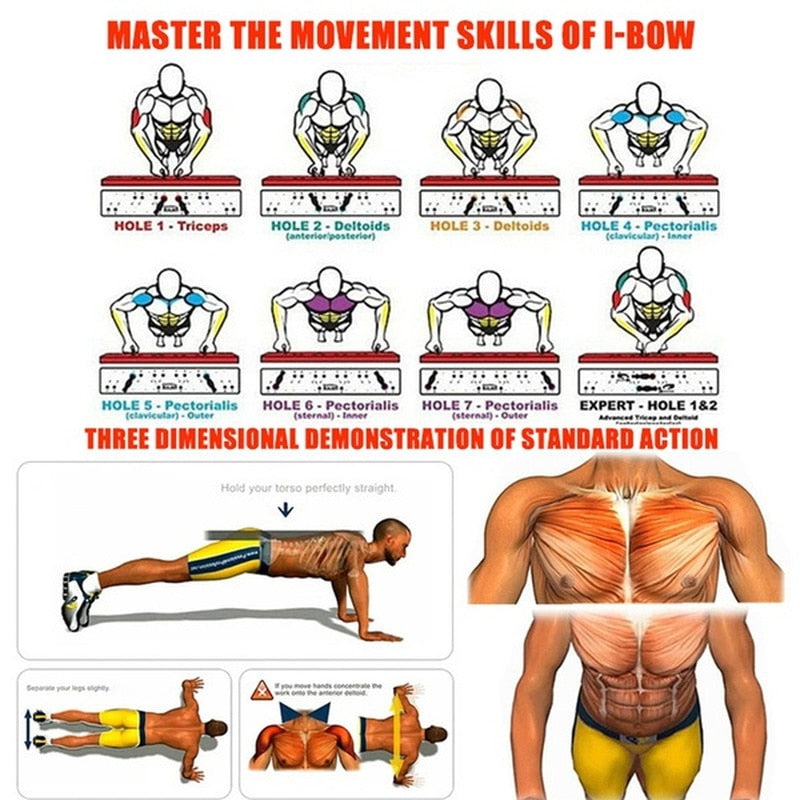 Portable Push-Up Board Set – Full Body Workout System for Home & Gym