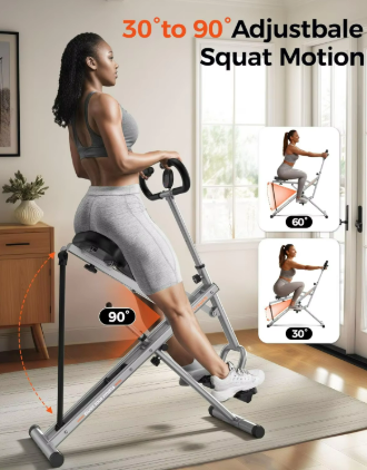 Squat Workout Machine – Adjustable 4 Resistance Bands, Ride & Rowing for Booty