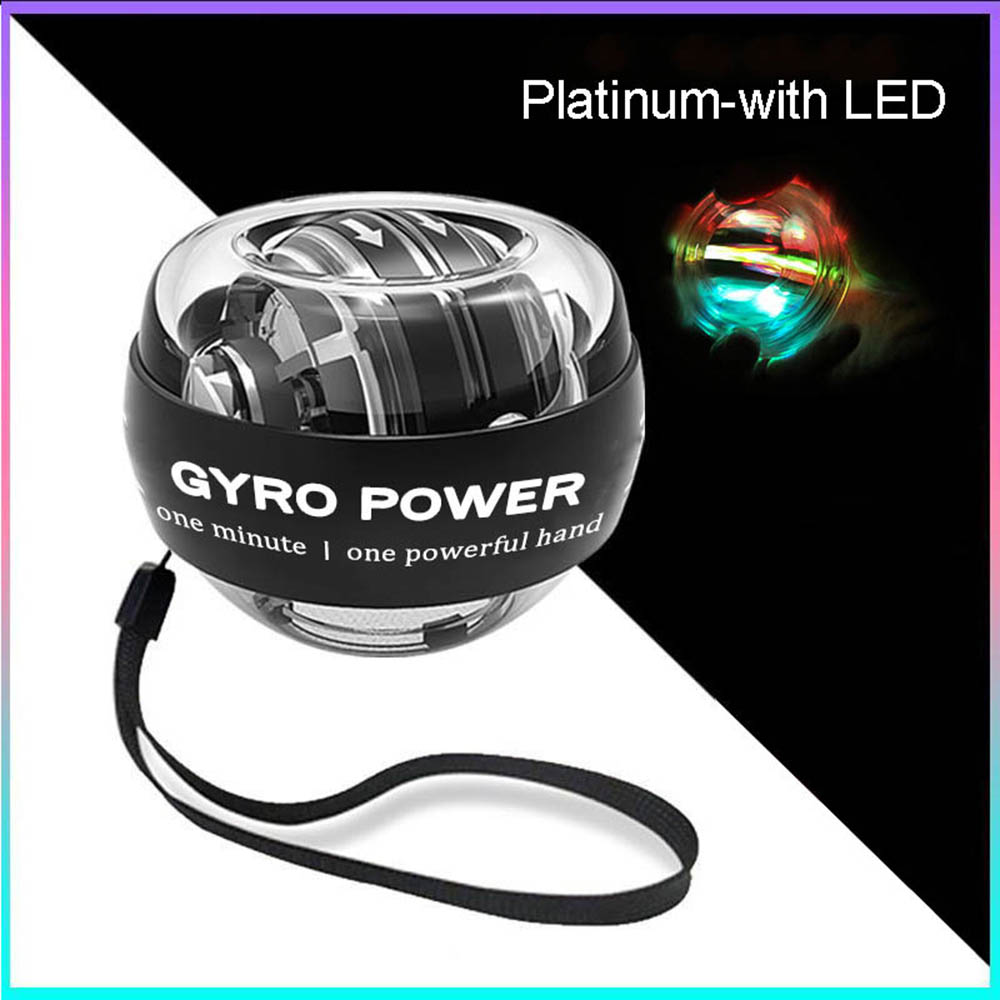 100KG Gyro Power Ball Hand Exerciser LED Wrist Strengthener Muscle Training Powerball Wrist Exercise Equipment Motion Portable