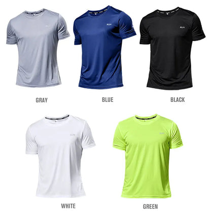 Men's Polyester Sports Gym T-Shirt – Short Sleeve Dry Fit, Lightweight Workout Top S-5XL