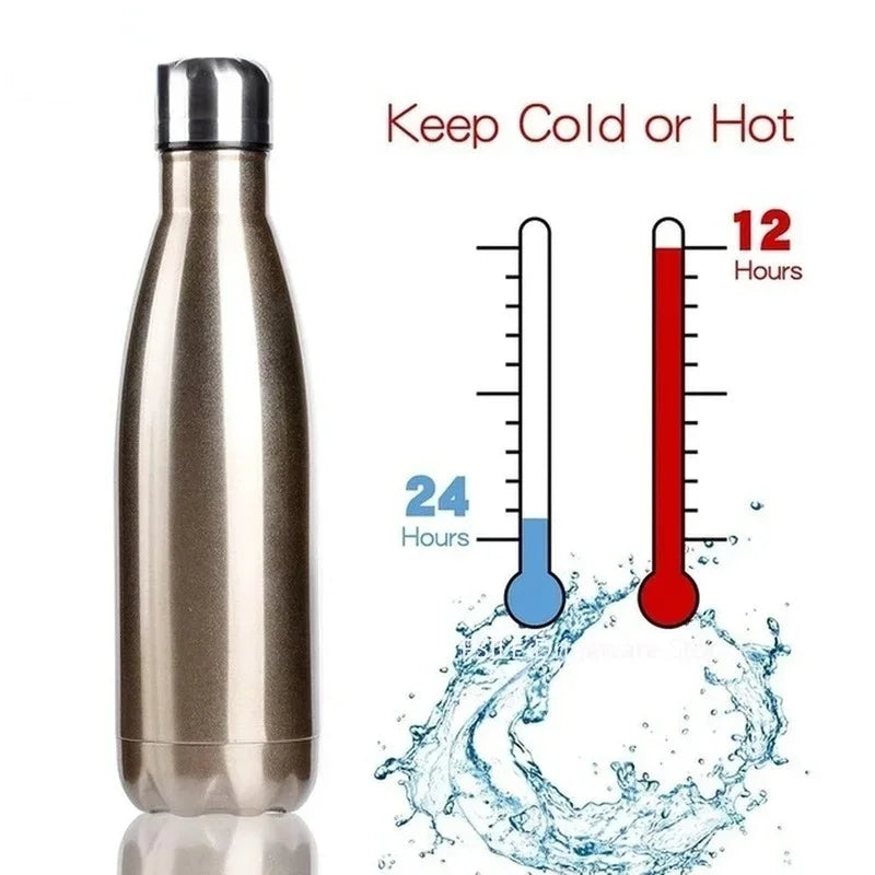 Stainless Steel Sport Thermos Bottle Double Wall Keep Hot and Cold Insulated Vacuum Flask Thermal Water Bottle