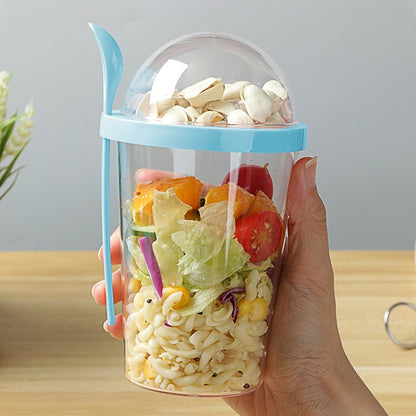 Portable Breakfast Cups Oatmeal Cereal Nut Yogurt Salad Cup Container Lunch Bento Salad Bowl Bottle Cup Salad Box