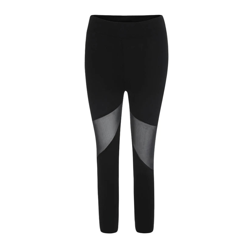 Black Mesh Leggings Women's Jeggings Women Yoga Leggings Female Elastic Pant Capri Women Fitness Leggings