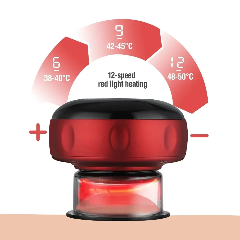 Electric Cupping Massager with Heat – Portable Smart Suction Therapy Device for Muscle Relaxation
