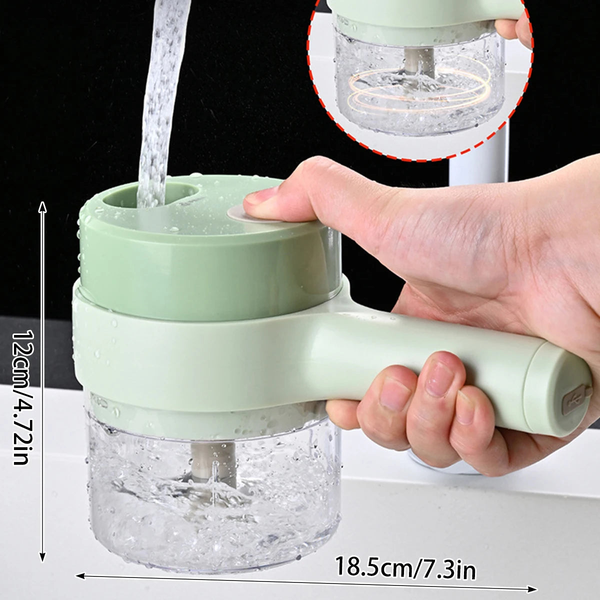 Vegetable Cutter Handheld Electric Vegetables Slicer 4 in 1 slicer For Garlic Pepper Celery Ginger Meat With Brush Kitchen Accessories