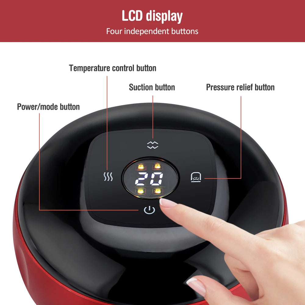Electric Cupping Massager with Heat – Portable Smart Suction Therapy Device for Muscle Relaxation