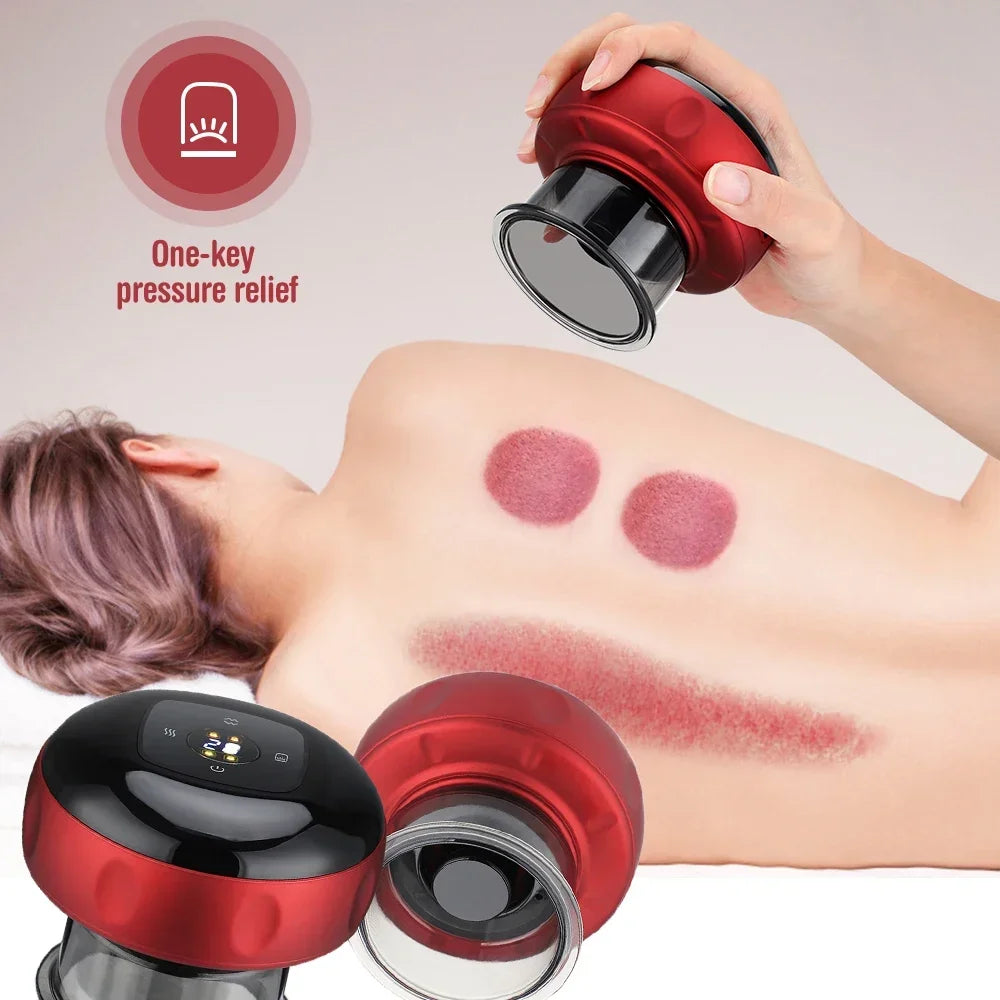 Electric Cupping Massager with Heat – Portable Smart Suction Therapy Device for Muscle Relaxation