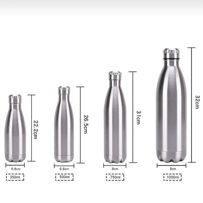 Stainless Steel Sport Thermos Bottle Double Wall Keep Hot and Cold Insulated Vacuum Flask Thermal Water Bottle