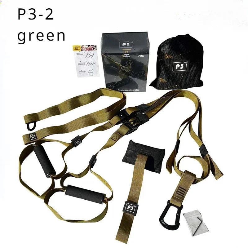 Adjustable Suspension Training System – Full Body Home Gym Workout Trainer with Door Anchor | Strength, Core, Fat Burning Fitness Straps