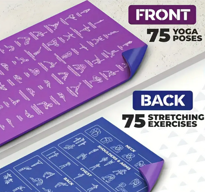 Yoga Mat with Poses for Beginners | Non-Slip Extra Thick Exercise & Stretching Mat