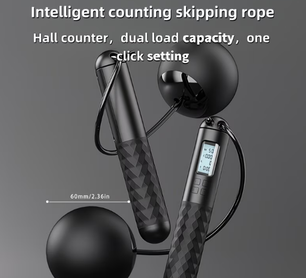 Cordless Jump Rope with Counter – Burn Fat at Home, No Space Needed, Smart Calorie Tracker