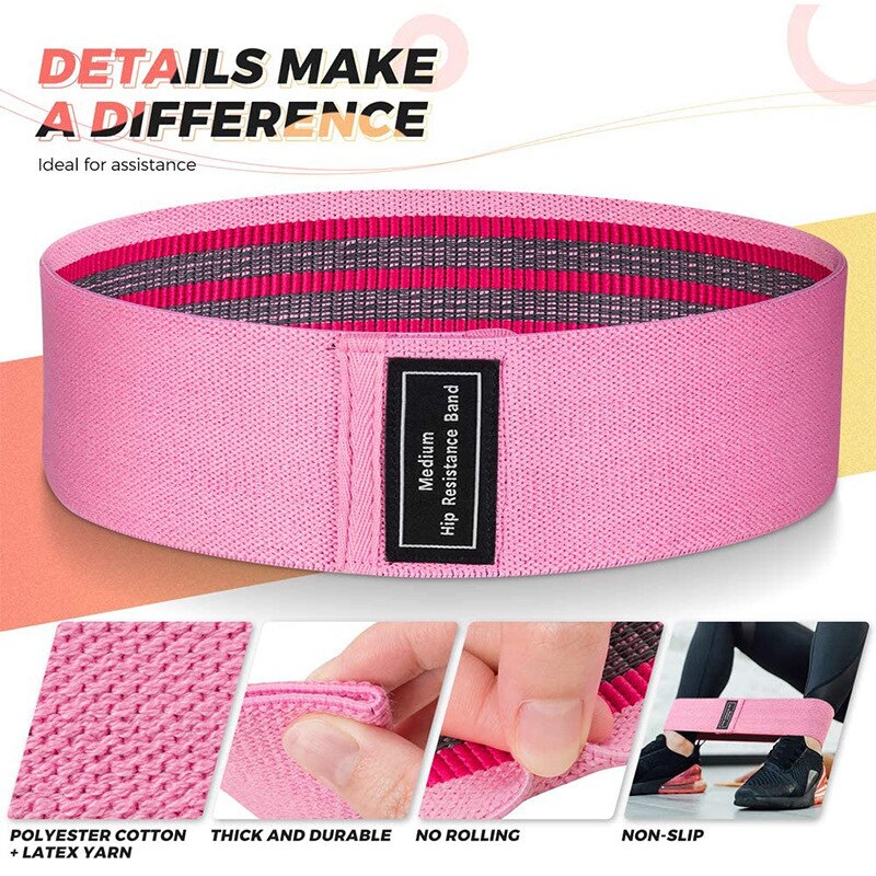 Resistance Band with Non-Slip Design Elastic Yoga Resistance Bands Buttocks Expansion Bands For Home Exercise Equipment