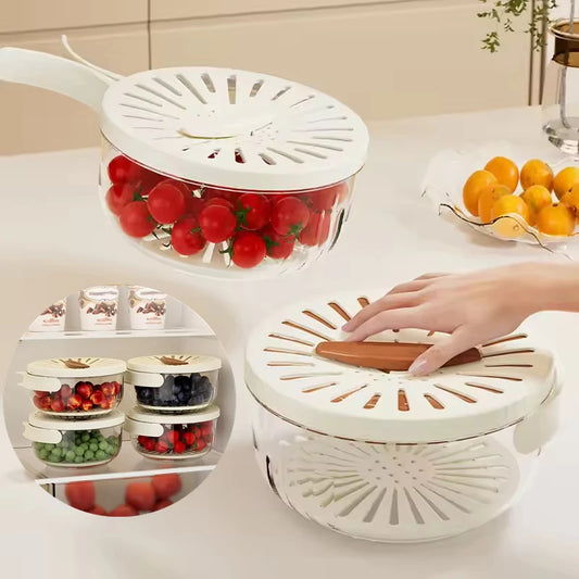 Multifunctional Colander Bowl with Lid & Handle – Wash & Store Fruits & Veggies