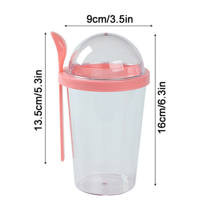 Portable Breakfast Cups Oatmeal Cereal Nut Yogurt Salad Cup Container Lunch Bento Salad Bowl Bottle Cup Salad Box