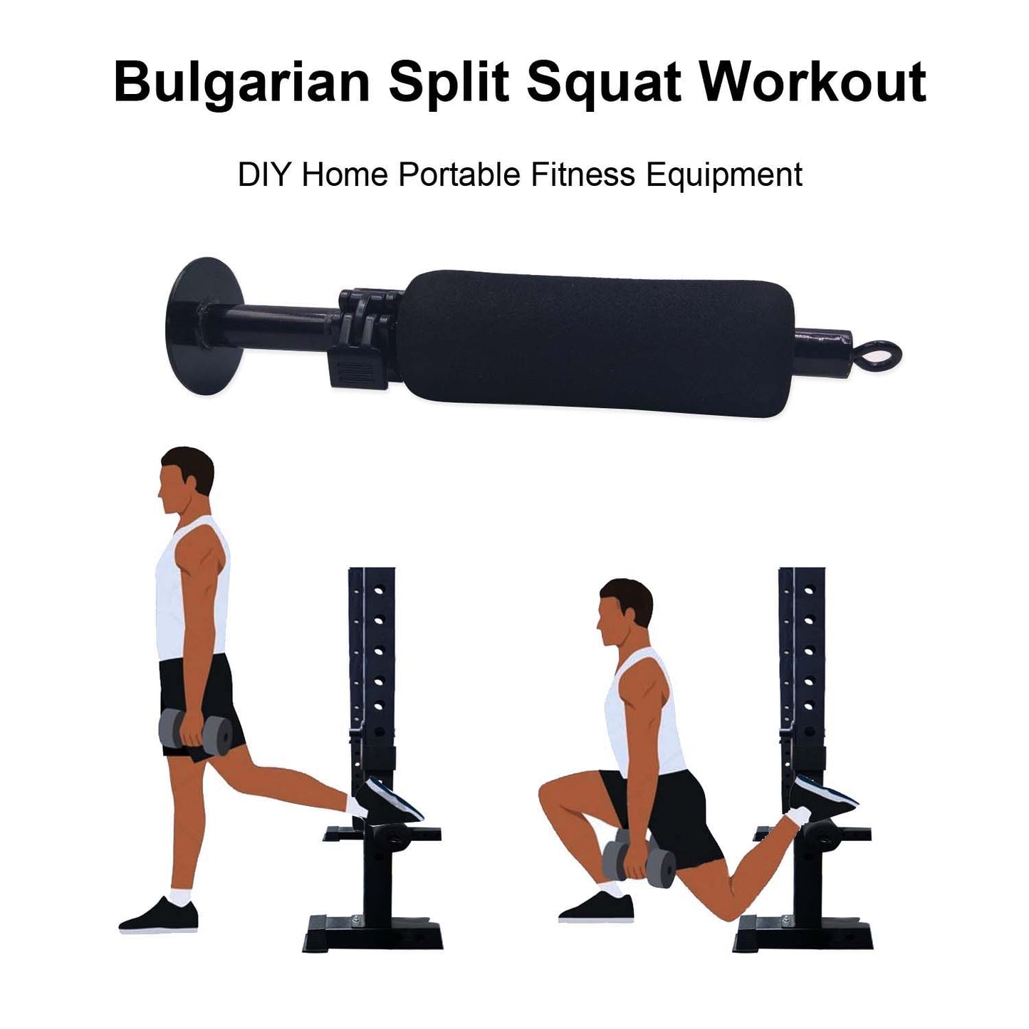 Bulgarian Split Squat Foam for Squat Rack Single Leg Squat Lunges Workout 3 in 1 Loading Pin Kit Fitness Equipment