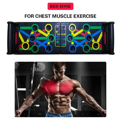 14 in 1 Push-Up Rack Foldable with handles Workout Board Training Sport Fitness Gym Equipment Push Up Stand for ABS Abdominal Muscle Building Exercise