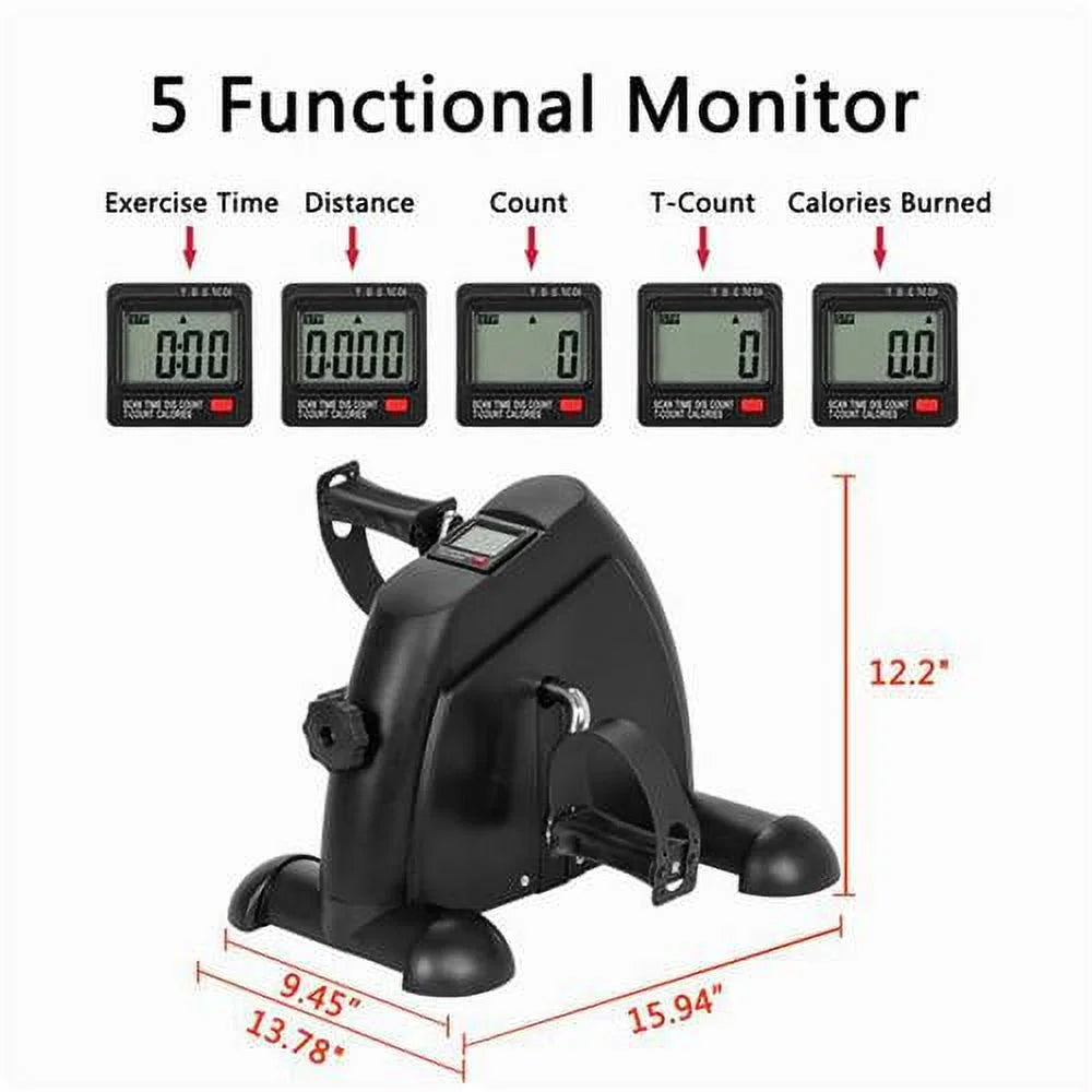 Mini Cardio Bike Under Desk Bike and Pedal Exerciser with Calorie Counter