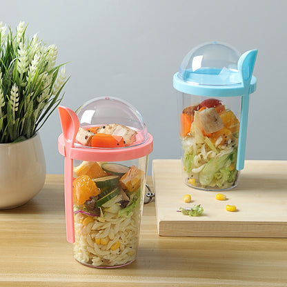 Portable Breakfast Cups Oatmeal Cereal Nut Yogurt Salad Cup Container Lunch Bento Salad Bowl Bottle Cup Salad Box